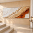 Ivory Sand Hand-Painted 3D Textured Oil Painting, Diagonal Strata Wall Art #VI3X6SLT
