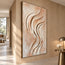Peach Cream Hand-Painted 3D Textured Oil Painting, Sinuous Ridges Wall Art #TFAXNVHH