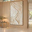 Ivory Hand-Painted 3D Textured Oil Painting, Winding Channel Wall Art #FFC33IEH