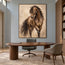 Brown & Beige Hand-Painted Oil Painting, Expressive Horse Wall Art #VSRVKISF