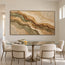 Earth-Tone Hand-Painted 3D Textured Oil Painting, Olive and Brown Strata #CZ83GDFB