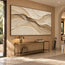 Beige Hand-Painted 3D Textured Oil Painting, Sweeping Layered Wave Abstract #6YZ3XFNK