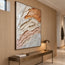 Ivory and Peach Hand-Painted 3D Textured Oil Painting, Layered Organic Abstract #QOJT9JV1