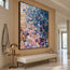 Blue and Blush Hand-Painted Oil Painting, Blue and Blush Abstract Marks #YO8L63PE