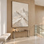 Ivory Hand-Painted 3D Textured Oil Painting, Minimal Mountain Peaks #SUBDFZDI