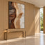 Brown Cream Hand-Painted 3D Textured Oil Painting, Vertical Strata Wall Art #WUOPLO0U