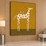 Mustard Yellow Hand-Painted Oil Painting, Spotted Horse with Two Birds #8COVKX2O