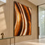 Amber Brown Hand-Painted 3D Textured Oil Painting, Flowing Streaks Wall Art #77Z7AGGF