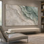 Sage and White Hand-Painted Oil Painting, Flowing Fine-Line Contours #HX2DO6GI