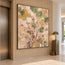 Sage and Blush Hand-Painted Oil Painting, Rising Floral Sprigs #FRM3RQIN