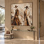 Earth-Tone Hand-Painted Oil Painting, Two Figures in Wide-Brim Hats #AROVDTOR