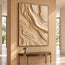 Beige Hand-Painted 3D Textured Oil Painting, Layered Contours Wall Art #CVIFU9CW