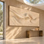 Sand Cream Hand-Painted 3D Textured Oil Painting, Ribbon Wave Wall Art #UOHF8DXB