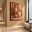 Terracotta Hand-Painted Oil Painting, Three Vessels on a Warm Ledge #ON3VRP1O