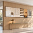Cream Ochre Hand-Painted 3D Textured Oil Painting, Linear Blocks Wall Art #B57XEPUQ