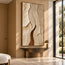 Cream Tan Hand-Painted 3D Textured Oil Painting, Winding Ridges Wall Art #4U0FQXUW