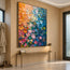 Blue and Coral Hand-Painted Oil Painting, Expressive Color Field #WWMNSDR4
