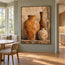 Ochre & Cream Hand-Painted Oil Painting, Three-Vessel Still Life Wall Art #198HZFBY