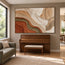 Cream & Terracotta Hand-Painted 3D Textured Oil Painting, Flowing Abstract Curves #3SOTHGWA