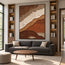 Brown & Ivory Hand-Painted 3D Textured Oil Painting, Diagonal Earth-Tone Abstract Wall Art #S6B3TVFK
