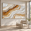 White Gold Hand-Painted 3D Textured Oil Painting, Flowing Veins Wall Art #1VPH1ZGA