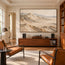 Beige and Cream Hand-Painted 3D Textured Oil Painting, Mountain Valley Landscape #63OLCVHT