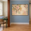 Cream and Blush Hand-Painted Oil Painting, Cascading Flowers and Leaves #VXD35PIW