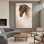 Cream & Brown Hand-Painted Oil Painting, Contemporary Horse Portrait #FOQD7D36
