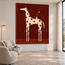 Rust Brown Hand-Painted Oil Painting, Spotted Horse with Flower Vase #N7RLL432