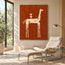 Burnt Orange Hand-Painted Oil Painting, Spotted Horse with Stacked Goblets #ISDV5ZX3