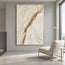 Cream Hand-Painted 3D Textured Oil Painting, Diagonal Relief Wall Art #WBT7SPNO