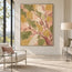 Olive and Blush Hand-Painted Oil Painting, Sweeping Botanical Branches #8PND22D9