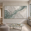 Sage and White Hand-Painted 3D Textured Oil Painting, Flowing Ridges #4SLLXKNH