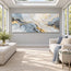 Gray Hand-Painted 3D Textured Oil Painting, Pale Layers with Gold Tones #LRQBCA6S