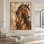 Chestnut Brown Hand-Painted Oil Painting, Expressive Horse Portrait #X4ZDTYL9