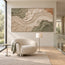 Beige & Sage Hand-Painted 3D Textured Oil Painting, Curved Ribbon Abstract Wall Art #6BLZCD7P