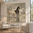 Hand-Painted Oil Painting, Four Horses at the Water in Soft Earth Tones #VUCHU1Y7