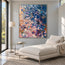 Blue and Blush Hand-Painted Oil Painting, Blue and Blush Abstract Marks #YO8L63PE
