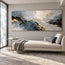 Gray Hand-Painted 3D Textured Oil Painting, Dark Layers and Gold Tones #X6RDSFYU