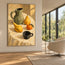Yellow Hand-Painted Oil Painting, Pears and a Green Pitcher in Sunlight #D50B9HBJ