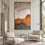 Ivory and Ochre Hand-Painted 3D Textured Oil Painting, Broad Layered Abstract #0GUVNU5F