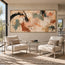 Beige Hand-Painted Oil Painting, Black Arcs and Sage Abstract #HRPVAO7I