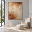 Cream and Warm Brown Hand-Painted Oil Painting, Soft Organic Abstract #97YZ35BG
