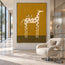 Mustard Yellow Hand-Painted Oil Painting, Spotted Horse with Two Birds #8COVKX2O