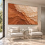 Terracotta and Cream Hand-Painted 3D Textured Oil Painting, Undulating Relief #3MEDZXWX