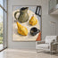 Yellow Hand-Painted Oil Painting, Two Pears with a Green Pitcher #O1ILENI2