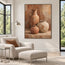 Terracotta Hand-Painted Oil Painting, Three Vessels on a Warm Ledge #ON3VRP1O