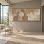 Beige Hand-Painted 3D Textured Oil Painting, Overlapping Circle Abstract #KM0VJQUO