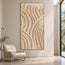 Cream Hand-Painted 3D Textured Oil Painting, Intersecting Arcs Wall Art #84PTAXGM