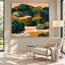 Deep Green and Ochre Hand-Painted Oil Painting, Abstract Garden Landscape #SBRV3BHR